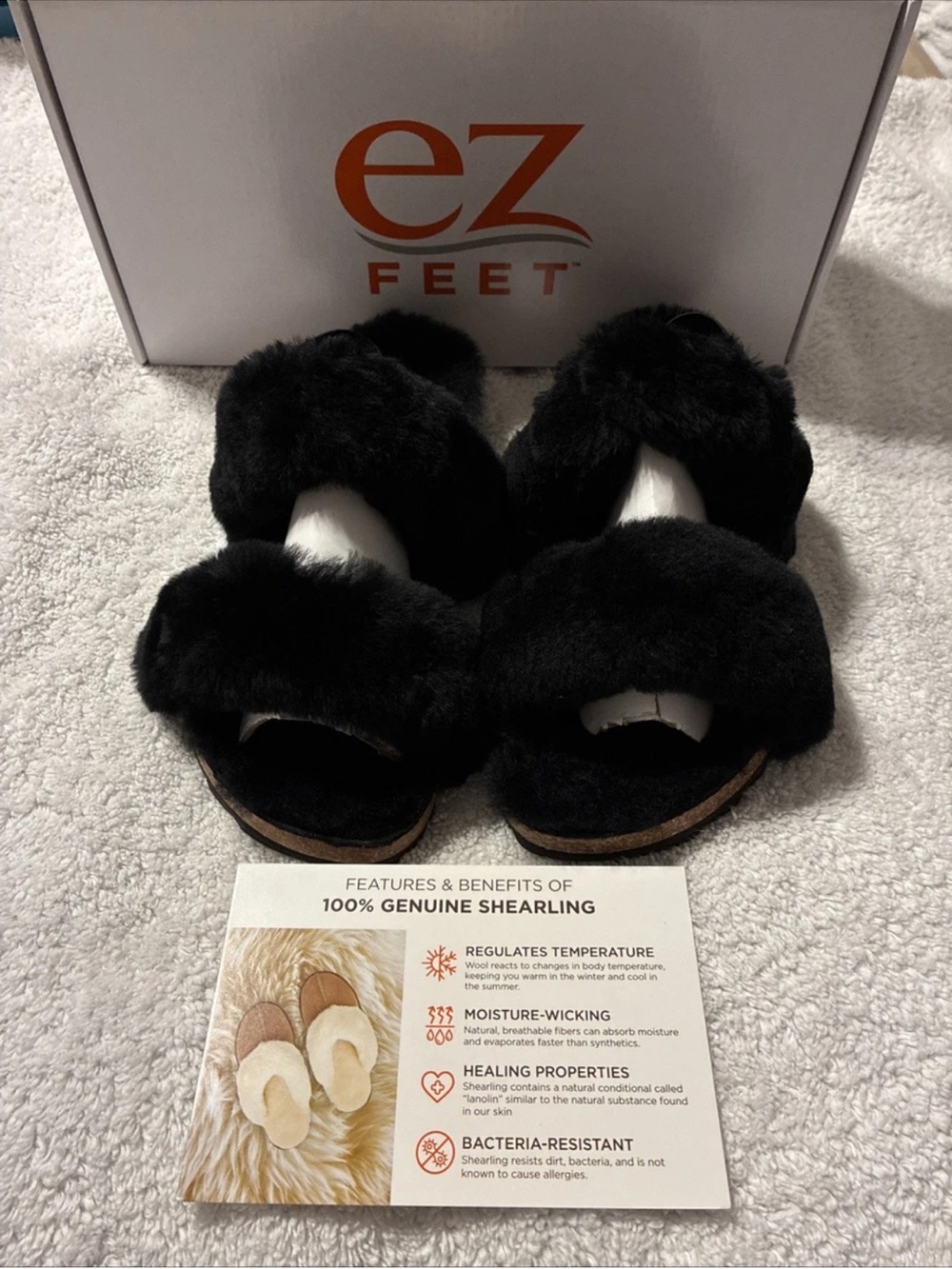 EZ Feet ladies indoor/outdoor slipper black size 10